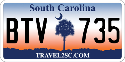 SC license plate BTV735