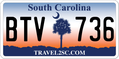 SC license plate BTV736