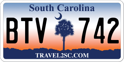 SC license plate BTV742