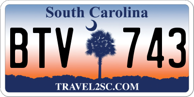 SC license plate BTV743