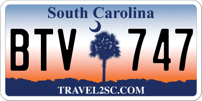 SC license plate BTV747