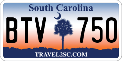 SC license plate BTV750
