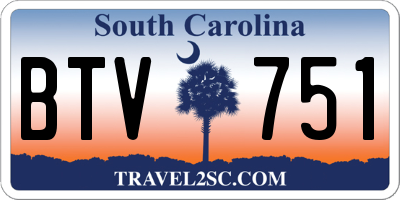 SC license plate BTV751