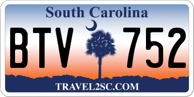 SC license plate BTV752
