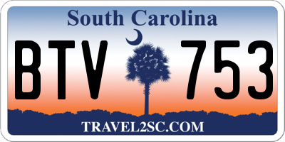 SC license plate BTV753