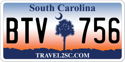 SC license plate BTV756