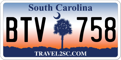 SC license plate BTV758