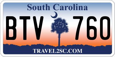 SC license plate BTV760