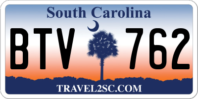 SC license plate BTV762