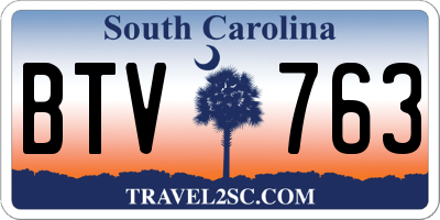 SC license plate BTV763