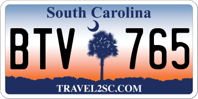 SC license plate BTV765