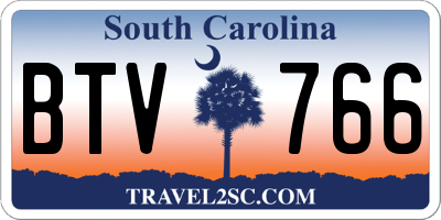 SC license plate BTV766