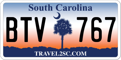 SC license plate BTV767