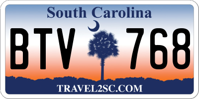 SC license plate BTV768