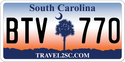 SC license plate BTV770