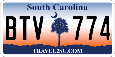 SC license plate BTV774