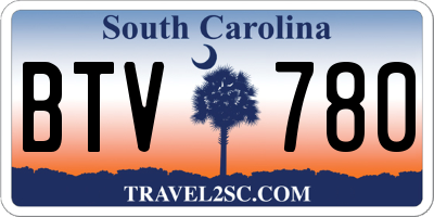 SC license plate BTV780
