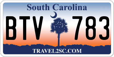 SC license plate BTV783