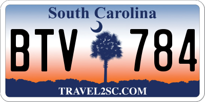 SC license plate BTV784