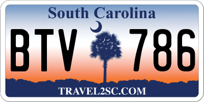 SC license plate BTV786
