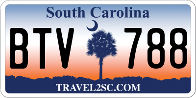 SC license plate BTV788