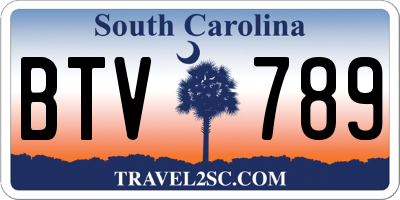 SC license plate BTV789