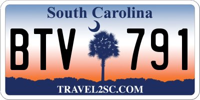SC license plate BTV791