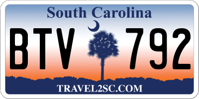 SC license plate BTV792