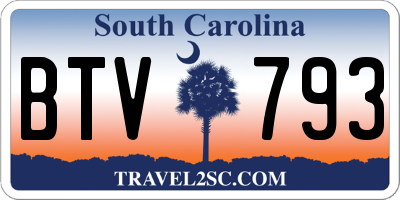 SC license plate BTV793