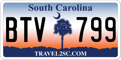 SC license plate BTV799