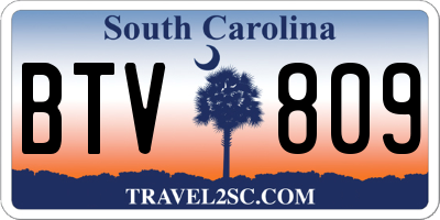 SC license plate BTV809