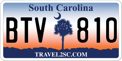 SC license plate BTV810