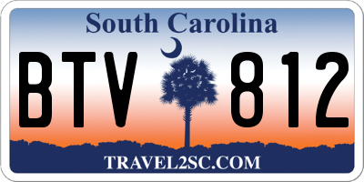 SC license plate BTV812