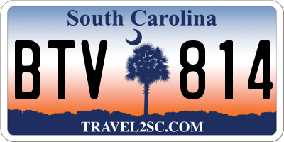 SC license plate BTV814