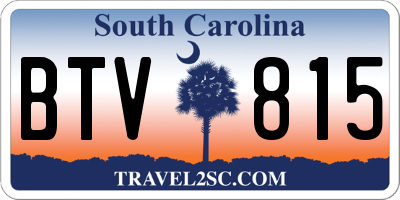 SC license plate BTV815
