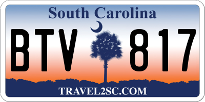 SC license plate BTV817