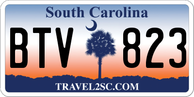 SC license plate BTV823