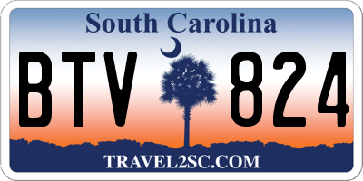 SC license plate BTV824