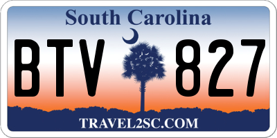 SC license plate BTV827