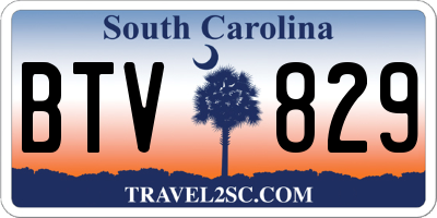 SC license plate BTV829