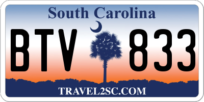 SC license plate BTV833