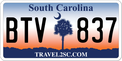 SC license plate BTV837