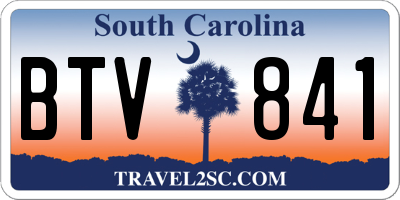 SC license plate BTV841