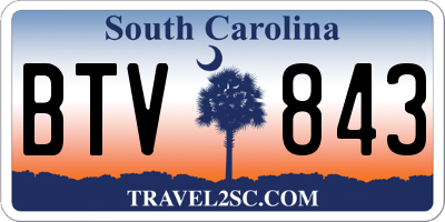 SC license plate BTV843