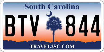 SC license plate BTV844