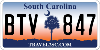 SC license plate BTV847