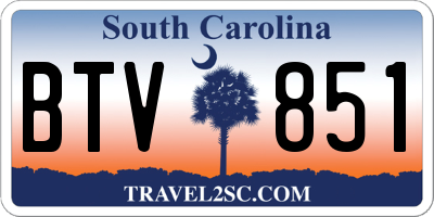 SC license plate BTV851