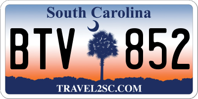 SC license plate BTV852