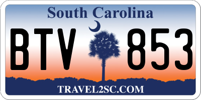 SC license plate BTV853