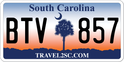 SC license plate BTV857
